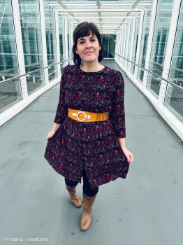 Preview: Viskose Wildflowers  Blüten auf Schwarz von Emjo-Design  by Swafing